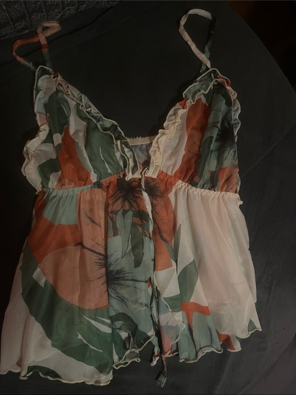 Floral Wide-Leg Jumpsuit in Coral & Mint - Picture 2 of 4